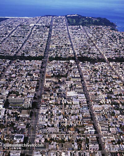 © aerialarchives.com Geary Blvd towards to the Pacific Ocean San Francisco, CA Aerial View, 
AHLB2043 AN70NH