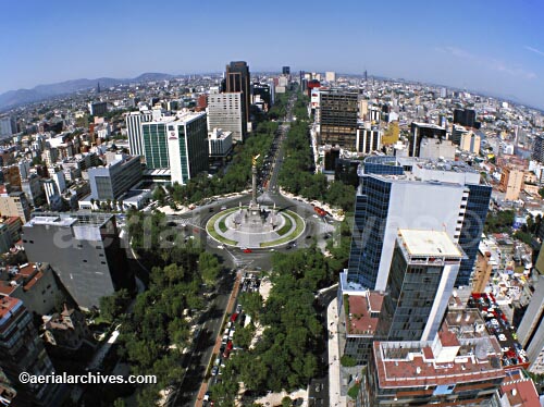 © aerialarchives.com Avenida de la Reforma | El Angel | Mexico City aerial photograph, 
AHLB2213