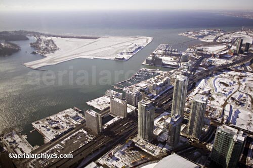© aerialarchives.com, City Center airport in winter, Toronto, Ontario, Canada,  stock aerial photograph, aerial
photography, AHLB2327