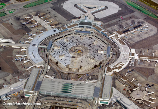 © aerialarchives.com, terminal area San Francisco International Airport 
(SFO),  stock aerial photograph, aerial
photography, AHLB2379.