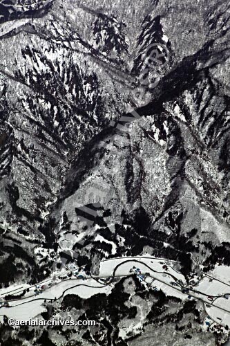 © aerialarchives.com, Ou Mountain Range in winter in Japan,  stock aerial photograph, aerial 
photography, AHLB2457.jpg