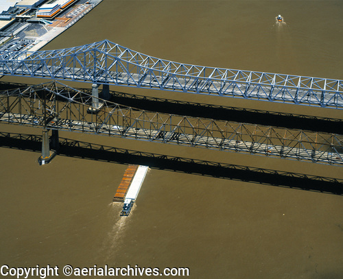 © aerialarchives.com, Crescent City Connection bridge,  New Orleans,  stock aerial photograph, aerial
photography, AHLB2545.jpg