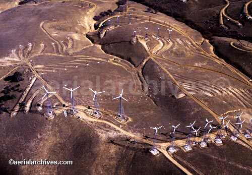 © aerialarchives.com, Wind turbines, Tehachapi Wind Farm, Tehachapi, CA,Renewable Energy,  stock aerial photograph, aerial 
photography, AHLB2607