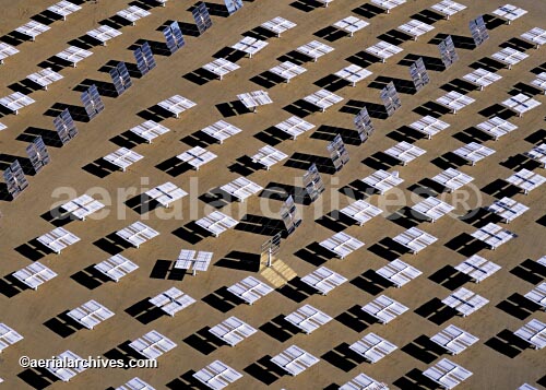 © aerialarchives.com, Overview of the Solar Two project, solor energy generation, mirrored heliostats, Daggett, CA, Renewable Energy,  stock aerial photograph, aerial 
photography, AHLB2615.jpg
