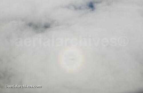 © aerialarchives.com,   Glory Ring Halo Rainbow in the Clouds,  stock aerial photograph, aerial 
photography, AHLB2840.jpg