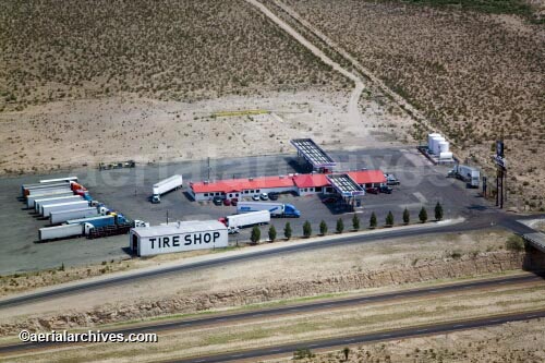 © aerialarchives.com, Tire Shop Truck Stop, Interstate 10, Texas,  stock aerial photograph, aerial
photography, AHLB3147.jpg