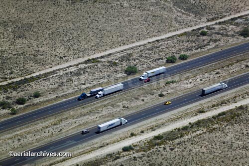 © aerialarchives.com,  trucks trucking down Interstate 10,  stock aerial photograph, aerial
photography, AHLB3149.jpg