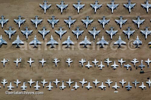 © aerialarchives.com,   Aircraft Boneyard Davis Monthan Air Force Base, Tucson, AZ  Aerial Photograph,  stock aerial photograph, aerial
photography, AHLB3221.jpg