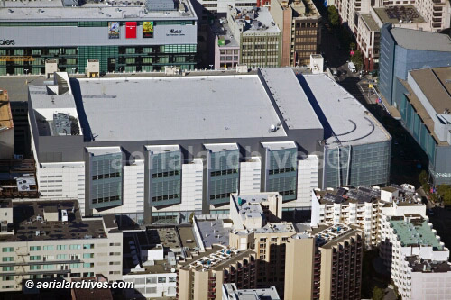 Moscone West, Moscone Convention Center,  San Francisco Architecture,  stock aerial photograph, aerial
photography, AHLB3380