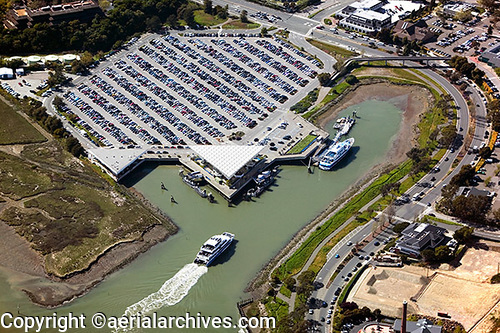   aerial photograph of the Larkspur ferry, Marin County AHLB3722, ABF4KM, © aerialarchives.com