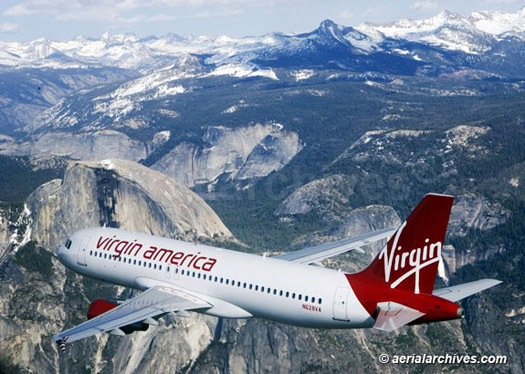© aerialarchives.com air to air aerial photograph of Virgin America's A320 Airbus above Yosemite's Half Dome
AHLB3846, APF4BK