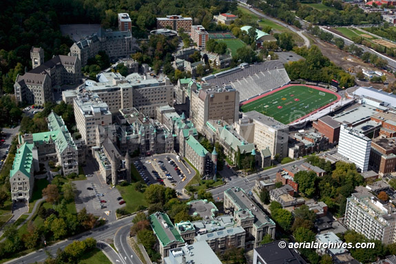 aerialarchives.com aerial photograph above McGill University campus Montreal 