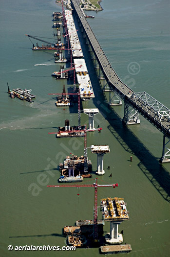 © aerialarchives.com Bay Bridge, San Francisco California, CA, aerial photograph,
AHLB4303.jpg, ADM2K8