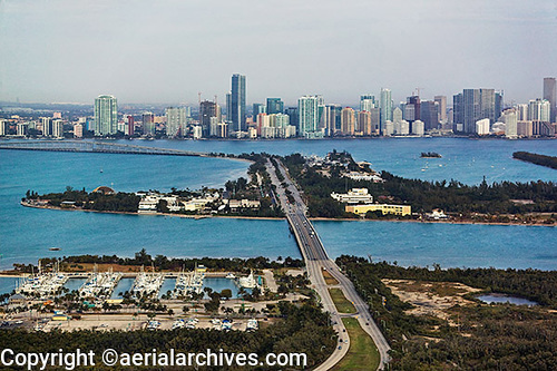 © aerialarchives.com aerial photograph Miami skyline Florida