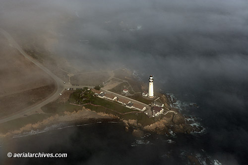 aerial Pidgeon Point Lighthouse
