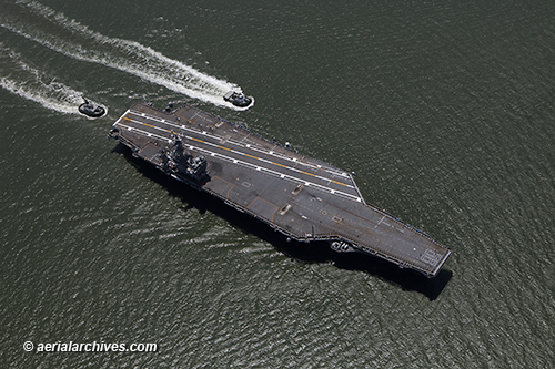 Aerial photography USS Nimitz