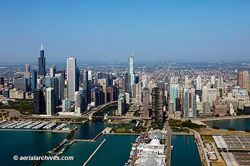 aerial photo Chicago skyline