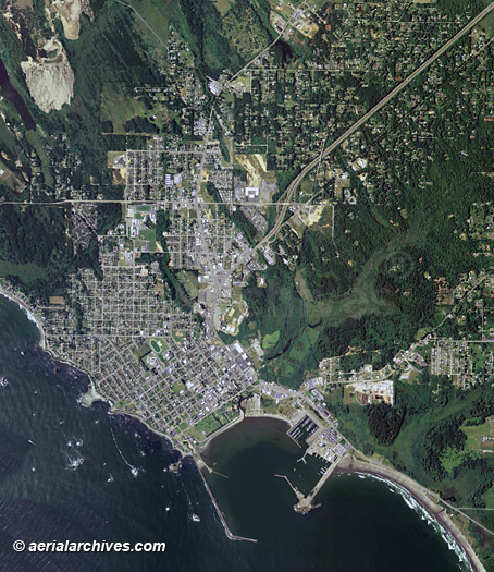 aerial map of Crescent City, Del Norte County