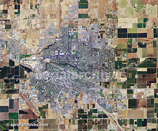 aerial map of Merced, California, BG0XNT, AHLV3012