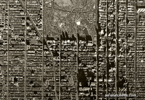 historical aerial photograph Midtown Manhattan New York City AHLV3271
