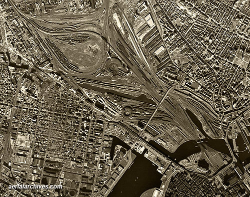 historical aerial photograph Boston Massachusetts infrastructure AHLV3284