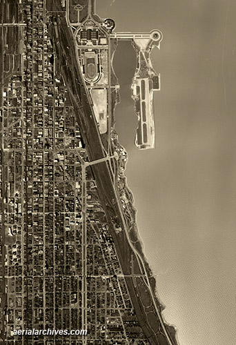 historical aerial photograph Meigs Field Chicago Illinois AHLV3293
