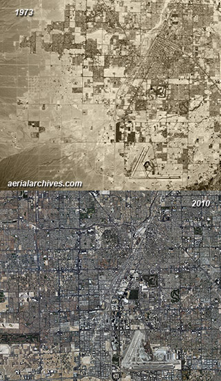 Historical Aerial Photography Las Vegas 1973 and 2010