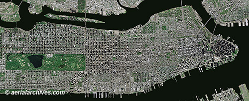 aerial map Manhattan New York City