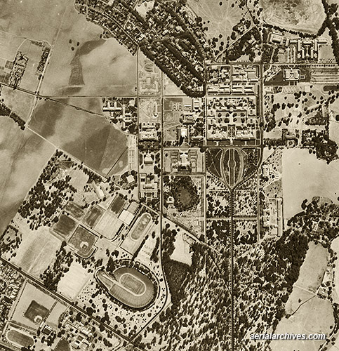historical aerial photograph Stanford University AHLV3513