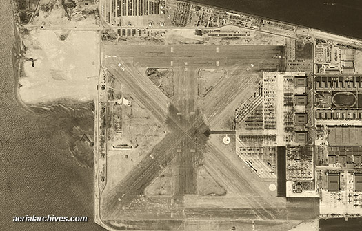 historical aerial photograph Naval Air Station Alameda AHLV3517