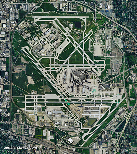 © aerialarchives.com aerial photo map Chicago O'Hare International Airport 