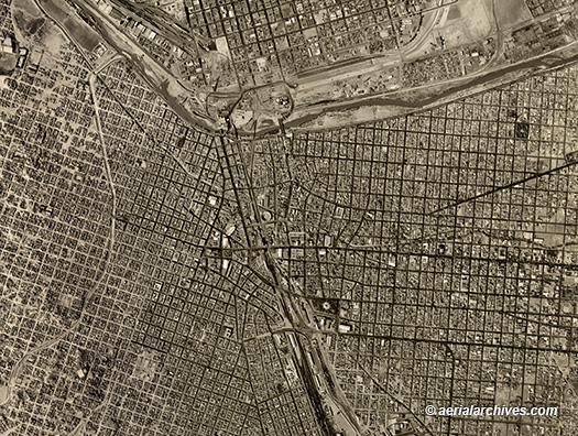 © aerialarchives.com historical aerial downtown El Paso Ciudad Juarez AHLV3962 
