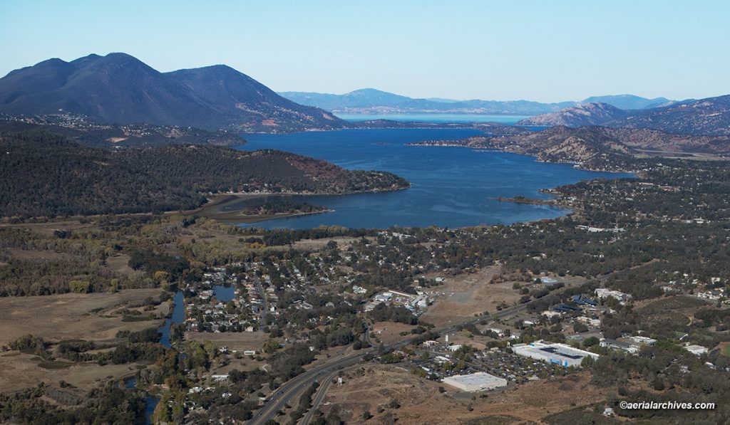 aerial photograph of Cache Creek, Lower Lake Lake County, 