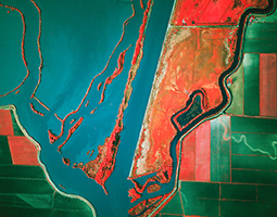 © aerialarchives.com,  aerial photograph Sacramento delta infrared, AHLB2300