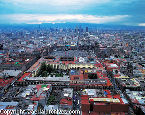 © aerialarchives.com the Palacio Nacional and the Zocalo in Mexico City aerial photograph, AHLB2299, BNKW14