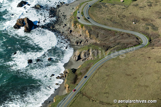 aerial photograph Jenner and the mouth of the Russian River, Sonoma County, AHLB3302, AN6EXX 