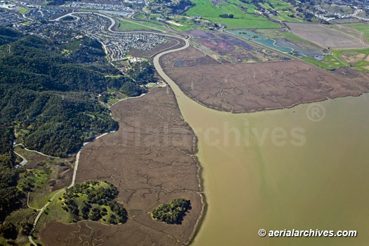 © aerialarchives.com aerial photograph of China Camp wetlands Marin County,  aerial image id: AHLB3448c, ANKBJG