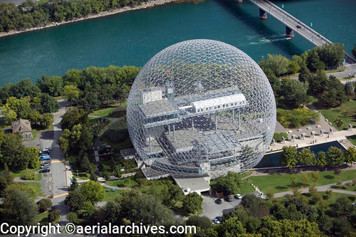 © aerialarchives.com aerial photography Geodesic dome Montreal, Quebec, Canada 