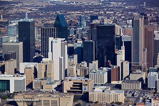 © aerialarchives.com aerial photography downtown Dallas, Texas