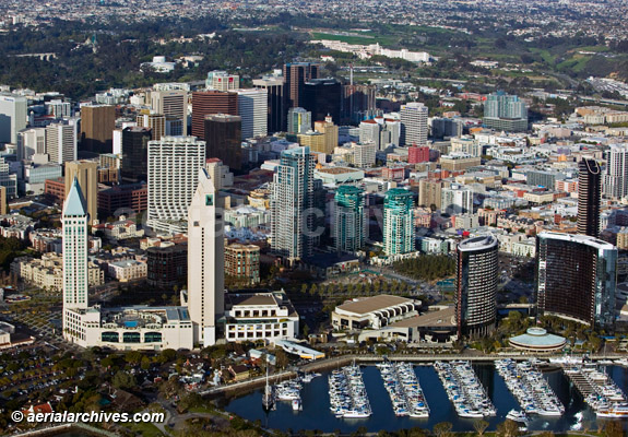 © aerialarchives.com, aerial photograph downtown San Diego, California,   AHLB4689 B1204G