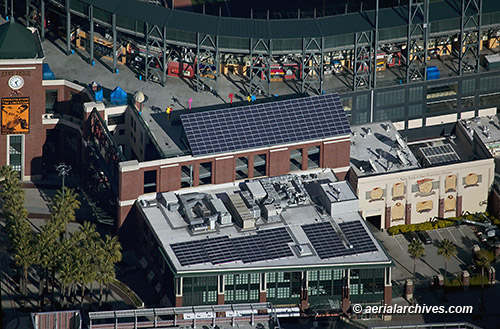 solar panels at Giants Stadium San Francisco © aerialarchives.com AHLB5970 BBXM29