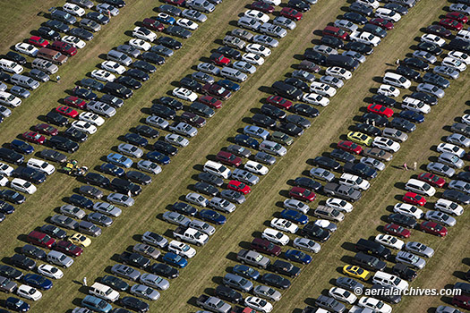 © aerialarchives.com aerial photograph parked cars Oshkosh, Wisconsin AHLB9820