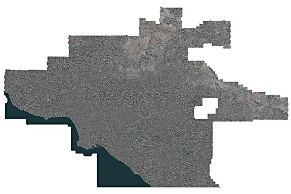 © aerialarchives.com aerial coverage map of Los Angeles and Orange County