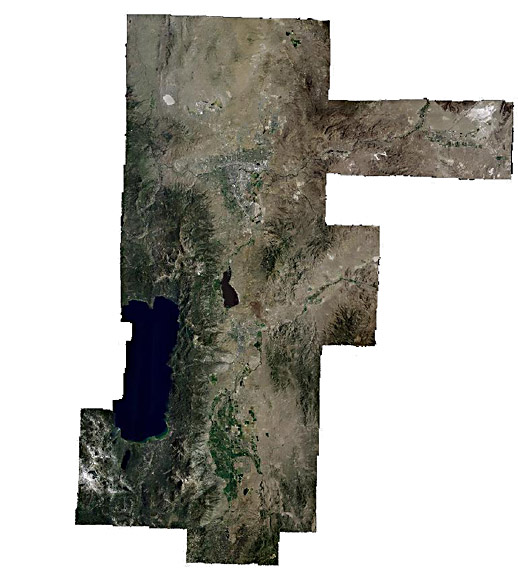 © aerialarchives.com aerial coverage map of Lake Tahoe and Reno, Nevada