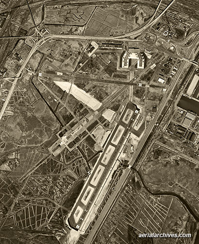 historical aerial photograph Newark airport New Jersey AHLV3364