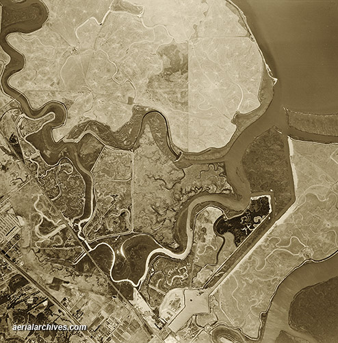 historical aerial photograph Foster City Redwood Shores AHLV3514