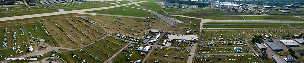 © aerialarchives.com panoramic aerial photograph AirVenture, Oshkosh, Wisconsin  AHLB9803